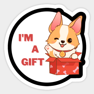 I'm a Gift Corgi Sticker